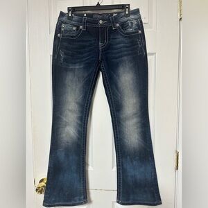 Miss Me Signature Rise boot cut denim jeans Rhinestone women’s sz 27
